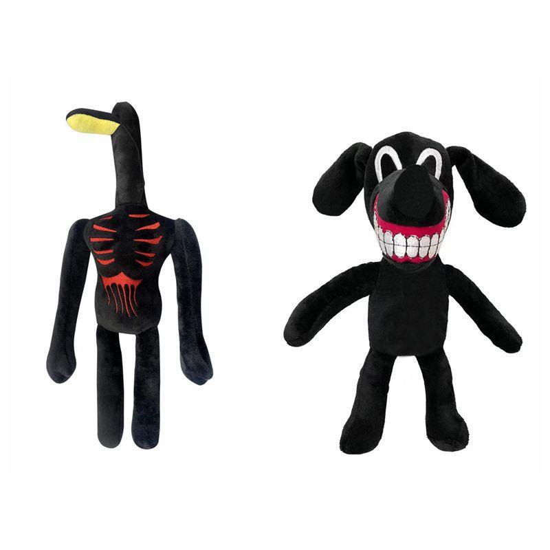 Soft And Cuddly Cartoon Siren Head Horror Black Dog Plush Doll Perfect Xmas Gift