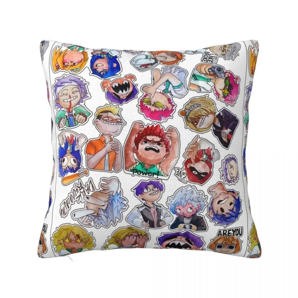 Saiki K Full Set Square Pillow Case Cushion Cover Fashion Polyester Decorative Pillowcase for Car