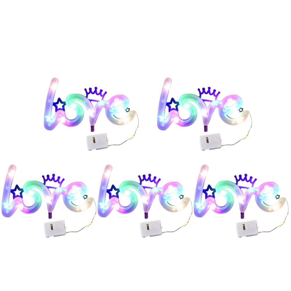 5pcs Valentine s Day LOVE-shaped Decorative Lamp, Romantic Small Night Lights for Valentine s Day Confession Wedding Party Decor