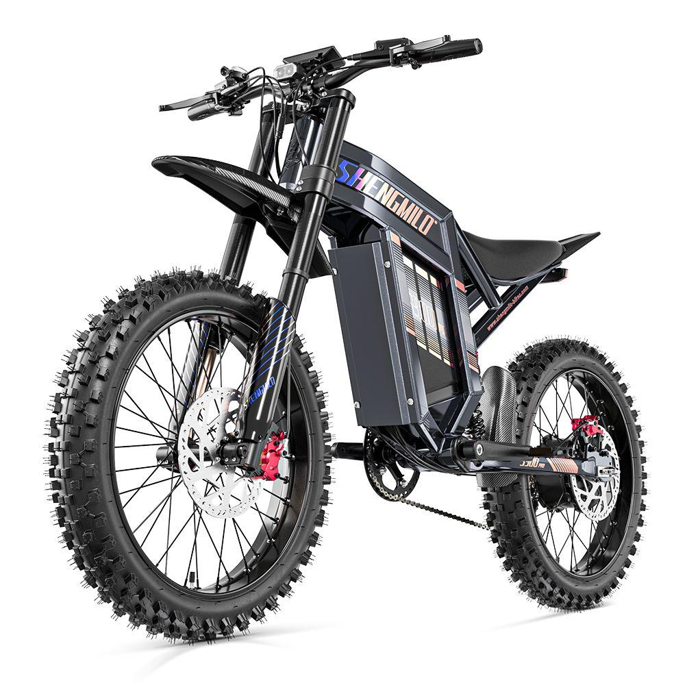 Electric Bicycle All Terrain Shengmilo S900 Pro 20" 3000W Peak Motor Full Suspension Ebike For Adult 7 Speed Top Speed 65Km Max Load 150Kg Grey