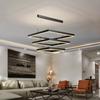Simple LED square pendant light dining rooms bedrooms living rooms attic Nordic home decor black aluminum lighting fixtures
