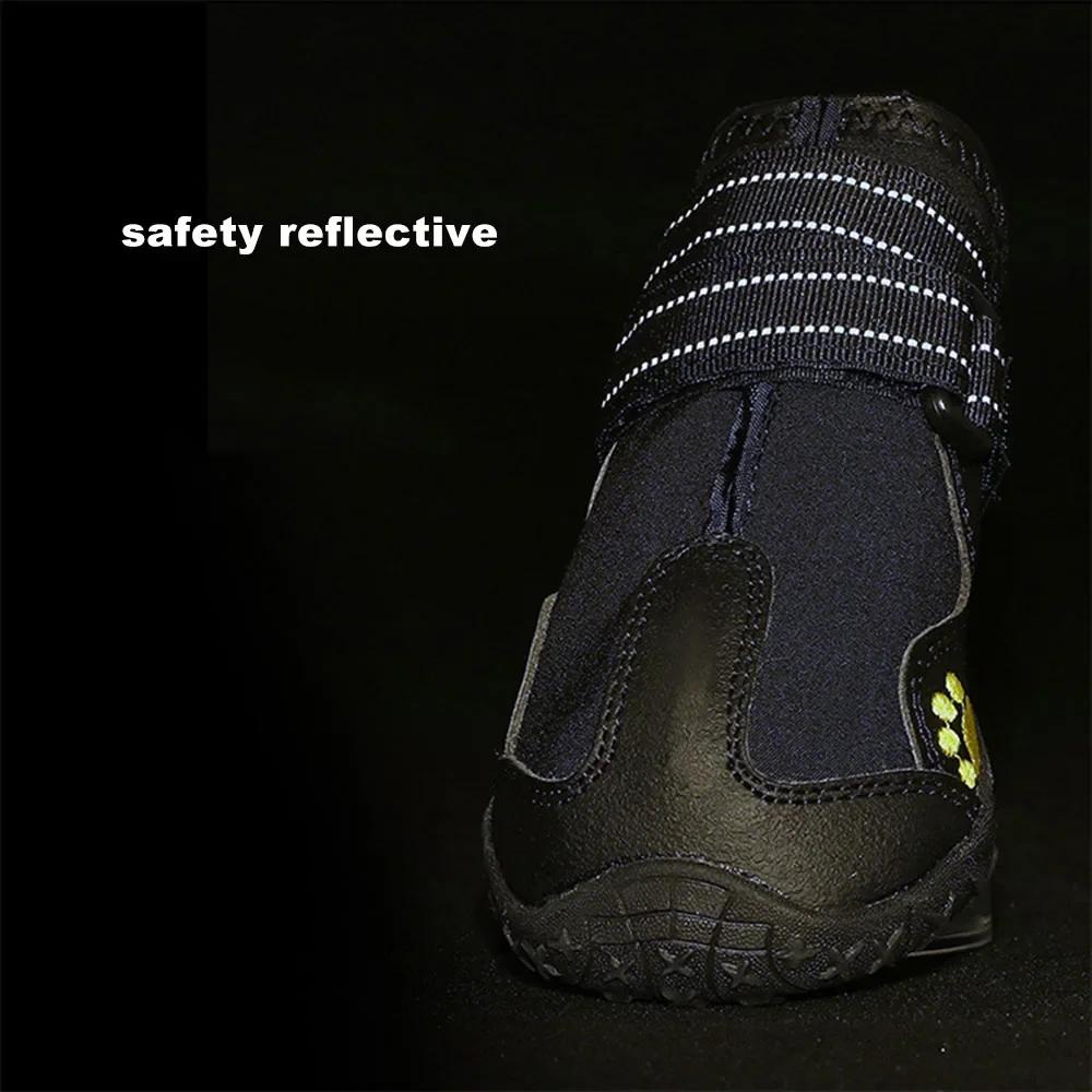 Dog Socks Footwear for Medium Large Dogs 4pcs Pet Dog Shoes Reflective Waterproof Dog Boots Warm Snow Rain Pet Booties Anti-slip