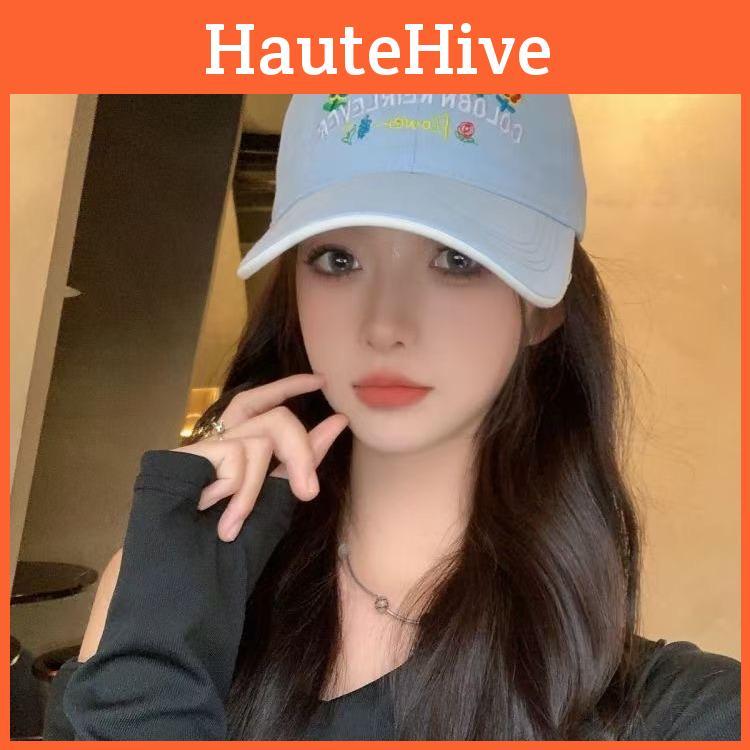 Trendy Baseball Cotton Cap For Women With Adorable Floral Embroidery And Soft Top