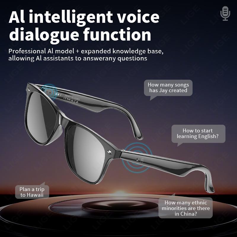 Smart Sunglasses Bluetooth Call Anti Blue Light Anti-UV Waterproof Smart Glasses For Men Women AI Intelnt Translation
