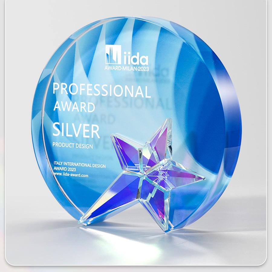 High-End Custom Crystal Trophy - Colorful Creative Design for Company Annual Awards