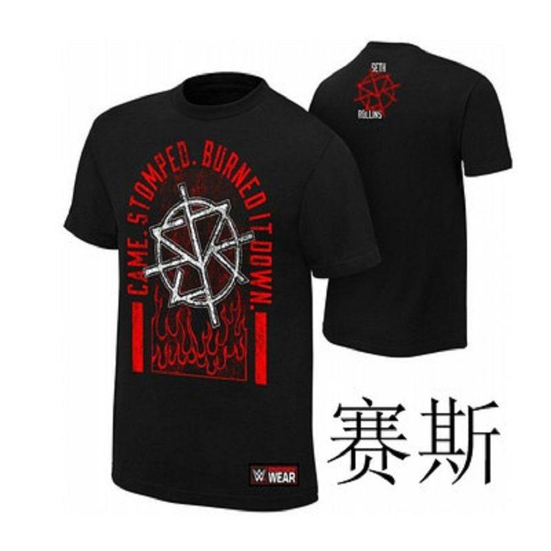 Wwe Kleidung Kurzärmelige Auftrittskleidung Seth T-Shirt Rollins Wettkampfkleidung Herren Fitness Fans Sport Drop Top S