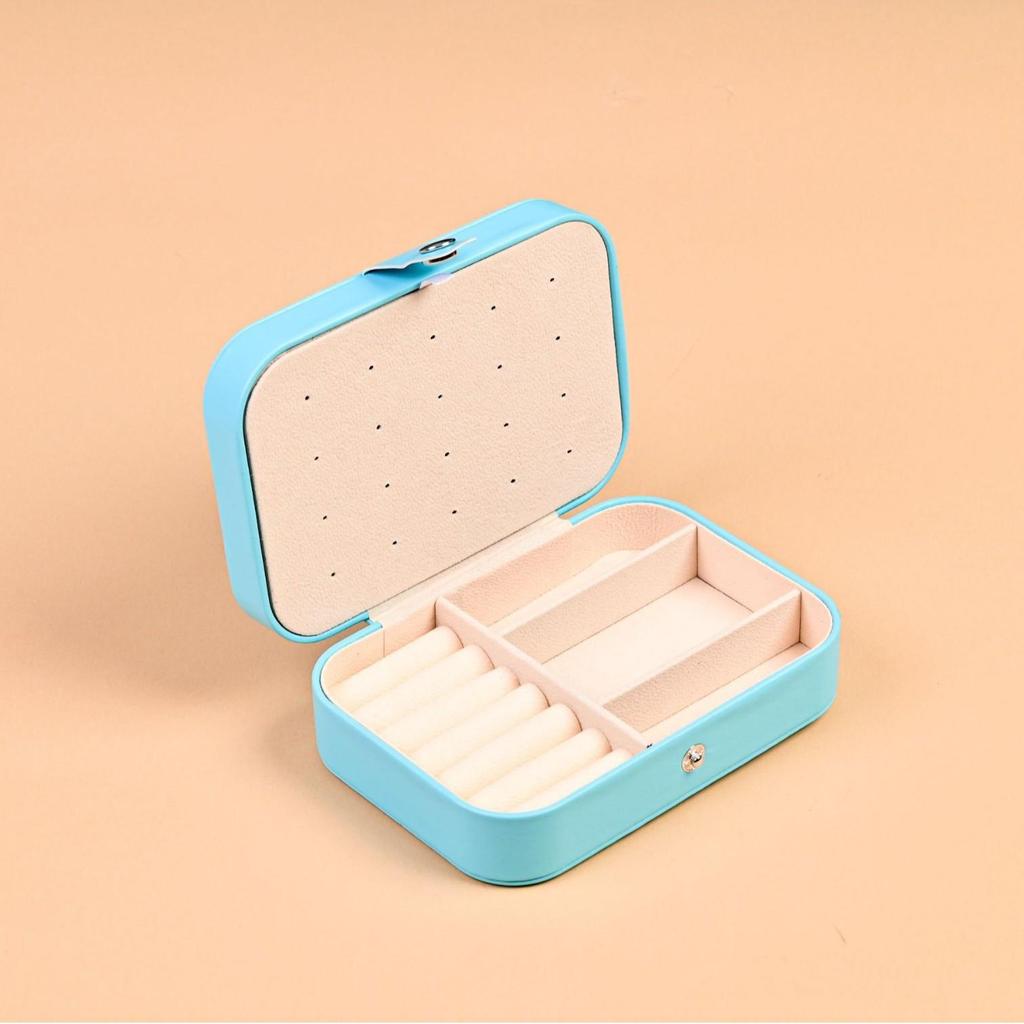 Compact Leather Jewelry Box for Necklaces and Earrings - Elegant Storage Gift