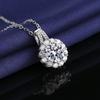 925 Silver Necklace 2 Carat Aaaaa Zircon Fashion Women Elegant Round Pendant Necklace Birthday Jewelry Gift