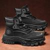 Labor Insurance Men's Shoes Autumn and Winter Outdoor Mountaineering Non-slip and Wear-resistant Work Sports Thick Soles Heightening Black Martin Boot