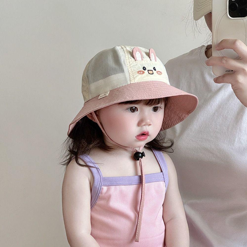 Quick-dry Cartoon Bucket Cap Breathable Children Fisherman Hat Cute Kids Sun Hat  Boys Girls