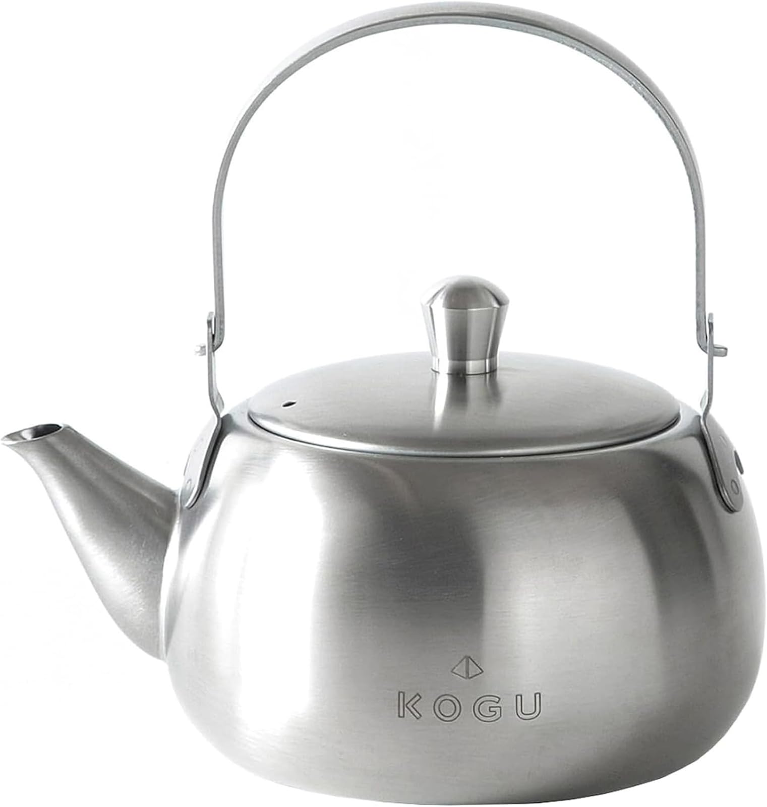 KOGU Teaware Teapot in Stainless Cup with Tea Matte Shimomura Kikaku [Made Japan] Steel, Unbreakable, Lightweight, 2-3 Capacity, Strainer, Compact,