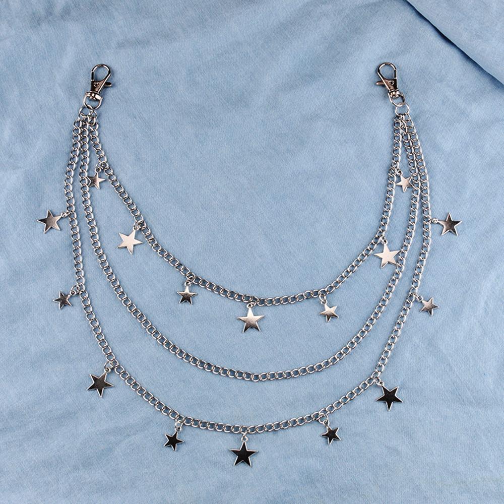 Hip Hop Punk Style Metal Multi-layer Chain Star Pendant Trouser Chain Ins Versatile Waist Chain