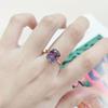 Big Gemstone Ring 3Ct S925 Sterling Silver With Natural Crystal Topaz Ring Square
