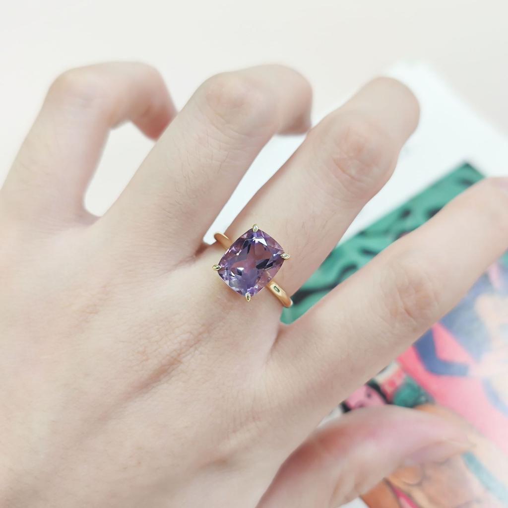 Big Gemstone Ring 3Ct S925 Sterling Silver With Natural Crystal Topaz Ring Square