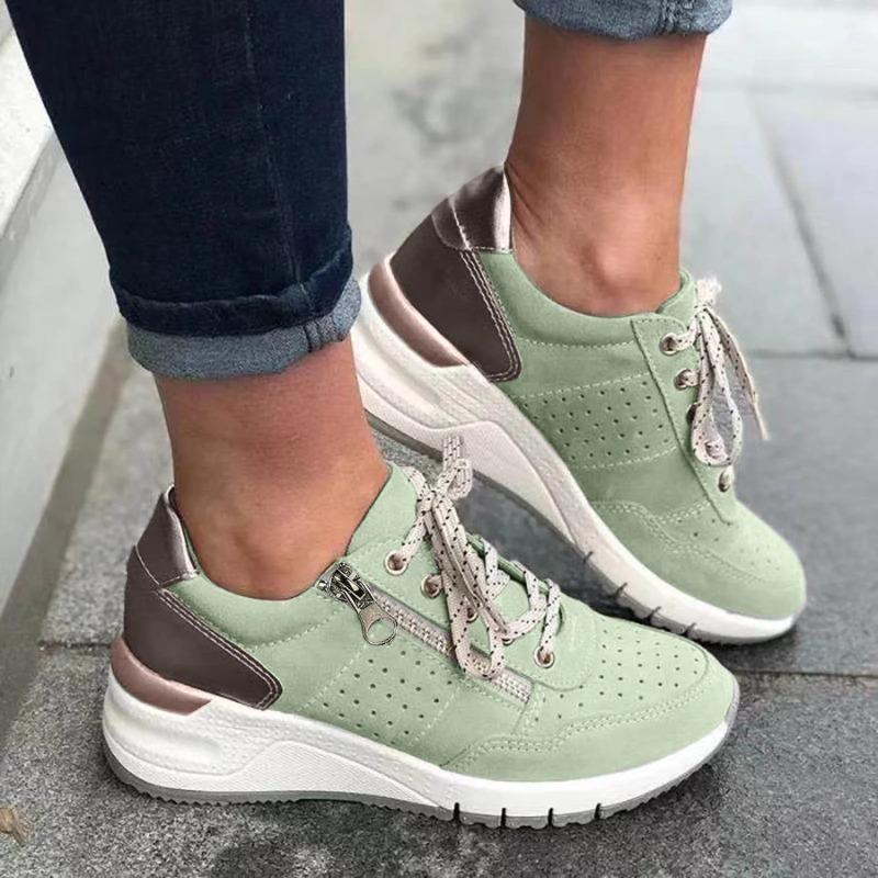 Sneakers for Women 2026 New Light Casual Women'S Shoes Sneakers Lace Up Thick Soled Large Size Single Shoes