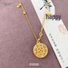 Gold Sand Abacus Vajra Compass Necklace with Eight Treasures - Chinese Style Women's Clavicle Chain