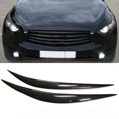 Headlight Eyebrow Trim For Infiniti FX37 FX35 FX50 2009-2013 Carbon Fiber Car Headlamp Eyelid Front Head Light Lamp Cover