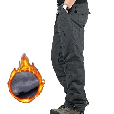 2024 Winter Thick Fleece Casual Pants Men Cotton Military Tactical Baggy Cargo Pants Double Layer Velvet Warm Thermal Trousers