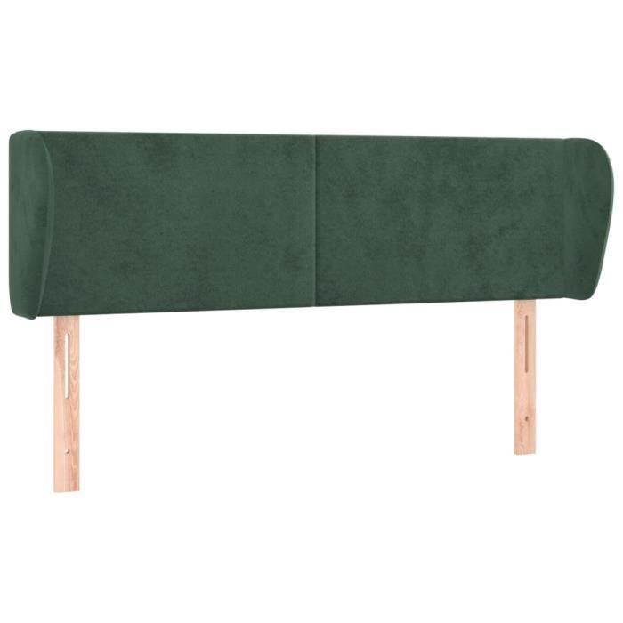 VidaXL Tête de lit avec oreilles Vert foncé 147x23x78-88 cm Velours3116915