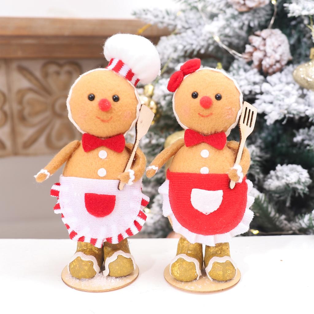 Pluszowe Piernikowe Lalki Kucharz Piernikowy Ludzik Ozdoby Świąteczne na Biurko Na Nowy Rok Imprezę Festiwal Prezent Dekoracja Artykuły Domowe