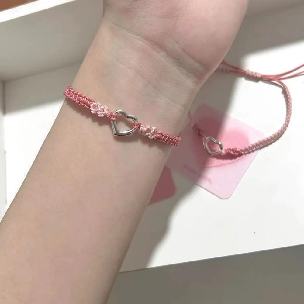 Pink Couple Bracelet Handmade Chain Bracelet Fashion Braided Hand Rope  Bestie Friendship Jewelry