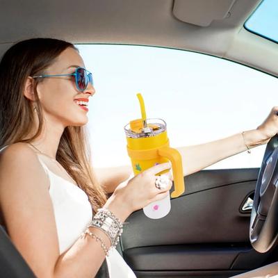 Stainless Steel Coffee Cup 40oz Tumbler Cup with Handle Reusable Vacuum Tumbler Fortravel Portable Insulated Tumbler with Straw