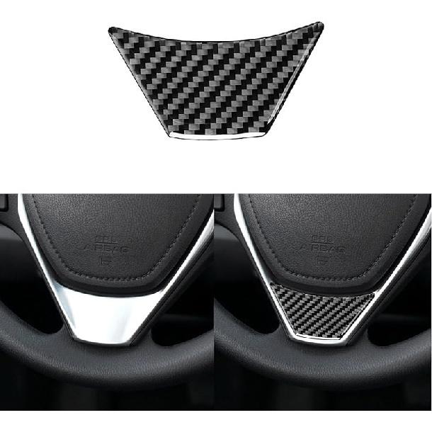 Echte Premium-Kohlefaser-Auto-Mittelkonsolen-Schaltknauf-Panel-Rahmenverkleidung Weicher Aufkleber Kompatibel mit Toyota Corolla/Levin 2014 2015 2016 2017 2018