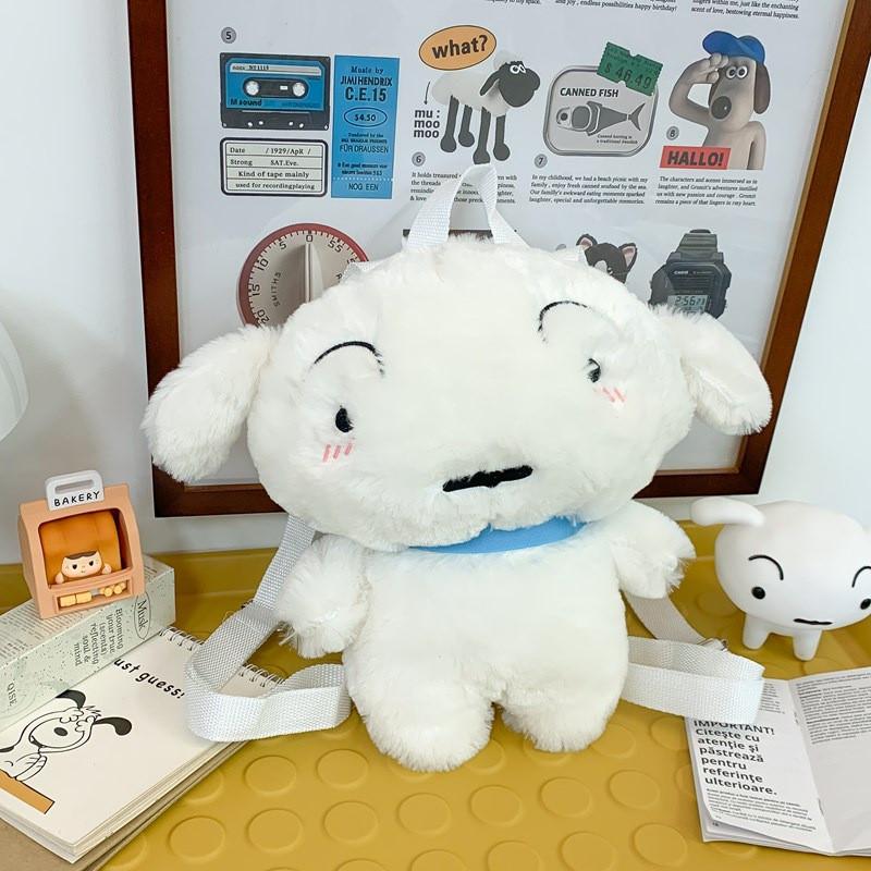 Cute Cartoon Crayon Shin Chan Boochan Dog Rabbit Plush Backpack For Daily Use And Kids