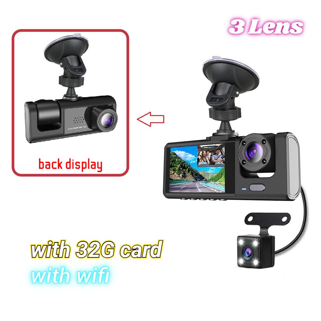 Car Dash Camera, 2-inch IPS Screen, 2/3 Lenses, Infrared Night Vision DVR Recorder, In-car DVR