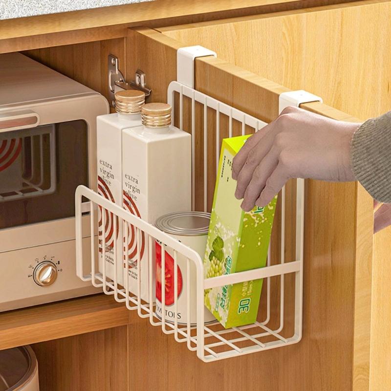 Home Metal Grid Storage Basket Bedside Caddy for Pantry,Bathroom Easy To Install