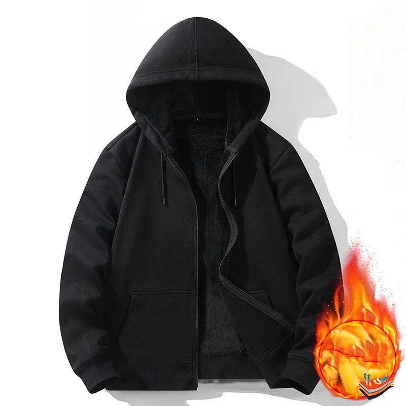 Mikina na zip s kapucí Podzim Zima Hřejivý fleecem podšitý Kompozitní kardigan Čistá bavlna Ležérní Pánský Dámský Základní Jednobarevný Y2k