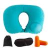 U-shaped Travel Pillow Car Aviation Flight Office Inflatable Neck Pillow Short Plush Cover PVC Support Headrest Soft Care Pad