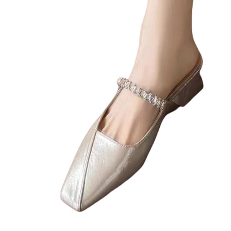 High Heels Women Slipper Chunky Dress Shoes Summer 2025 Slingback Elegant Woman Mules Shoes Luxury Pumps Mujer Shoes