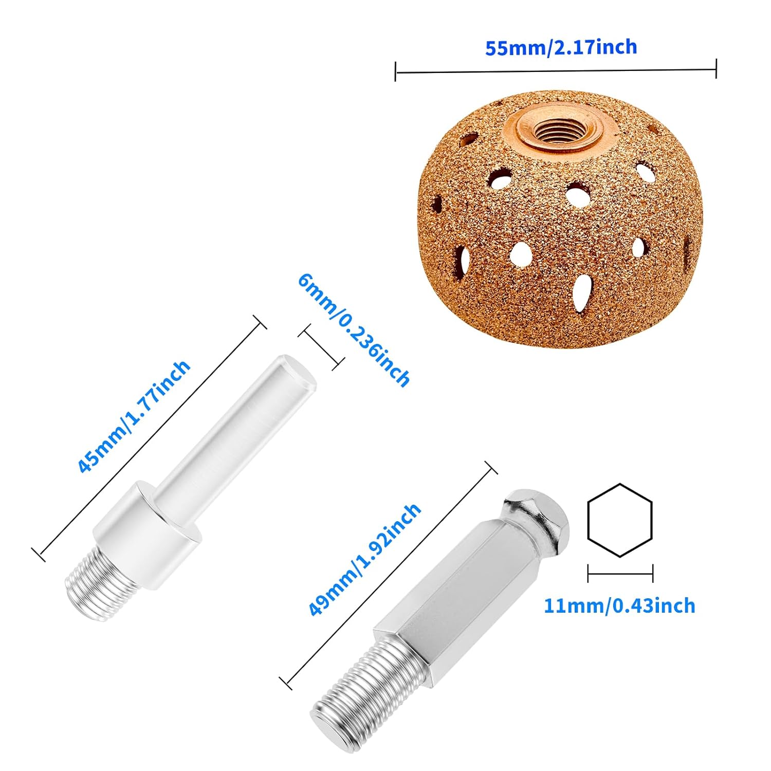 

53Pcs Heavy Duty Tire Patch Kit with 55mm Tungsten Steel Buffing Wheel, 32/42/58mm Patches, Scraper & Roller for Car Motorcycle United States