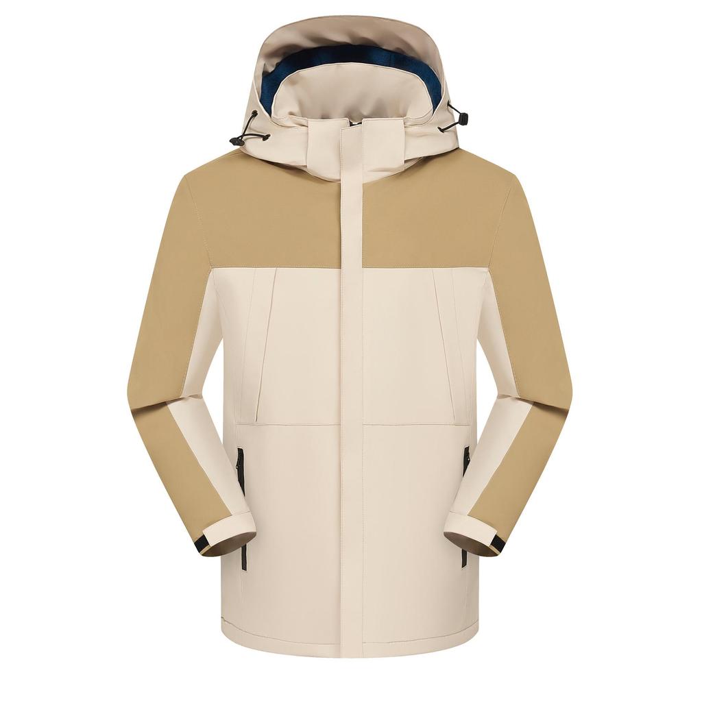 Personalized Windproof 3-in-1 Jacket: Solid Color, Custom Logo, Unisex Design, Thick Workwear