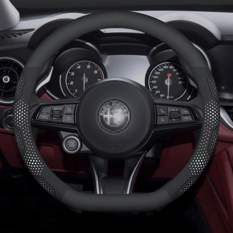 For Alfa Romeo Giulia Stelvio Giulietta 159 147 156 Mito Sportiva Carbon fiber Suede Car Steering Wheel Cover Auto Accessories