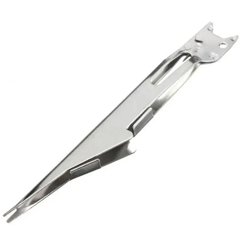 Decoupling Device Tie Fast Knot Tying Tool Fly Fish Fishing Line Tyer With Hook Eye Cleaner Silver Fishing Gear Hook Remover