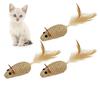 Bite Resistance Sisal False Mouse Interactive Simulation Mice Plush Toy for Kitten Self Playing Cat Toys LSWJ01