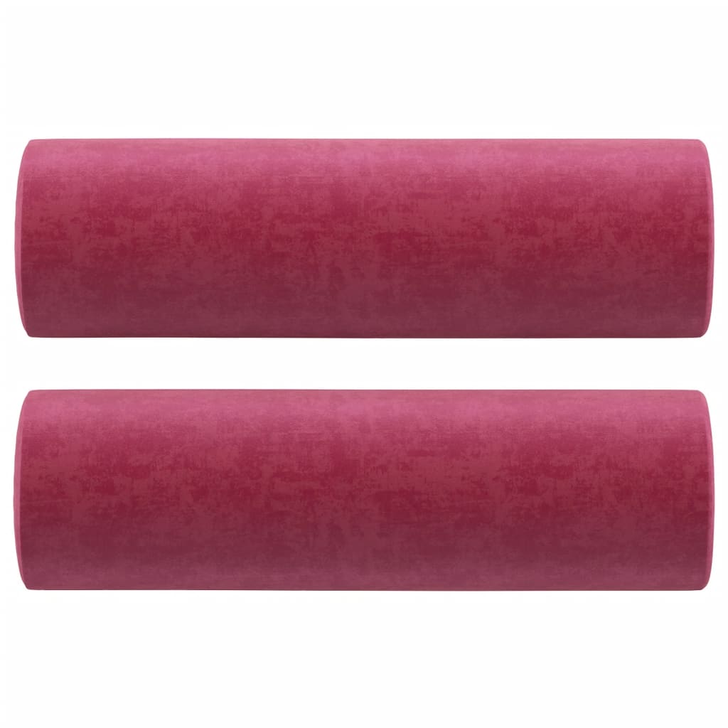 Vidaxl 2-Osobowa Sofa Z Poduszkami, Winna Czerwień, 120 Cm, Aksamit