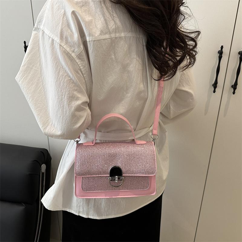 Contrasting Color Trend Fashion Small Square Bag Women's 2025 New High-end Texture Messenger Bag Niche Simple Casual Shoulder Bag