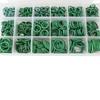 18 Sizes Rubber O-Ring 530Pcs Car Airconditioning Sealing Set Rubber O-Ring Washer Seals with Plactics Box Kit Green
