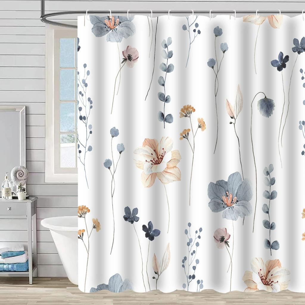 SHU1 3D Printed Tropical Jungle Plants Design Bath Curtain Polyester Waterproof Shower Curtain, 180x180cm