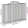 VidaXL Paniers à gabions arqués 6 pcs 200x50x140/160 cm Fer galvanisé, gabion, cage de gabion, panier de mur de gabion, mur 3146366