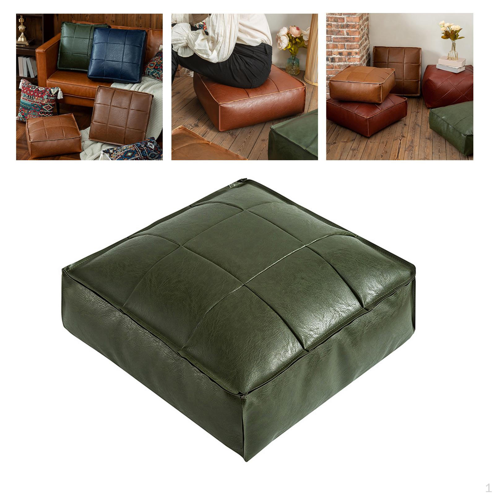 Подставка для ног Марокко Пуф Чехол для пуфа Подушка сиденья для дивана из искусственной кожи для гостиной зелёный 1590₽