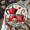 Vintage Farmhouse Tin Sign Merry Christmas Wall Decor, Rustic Holiday Welcome Plaque for Indoor Outdoor