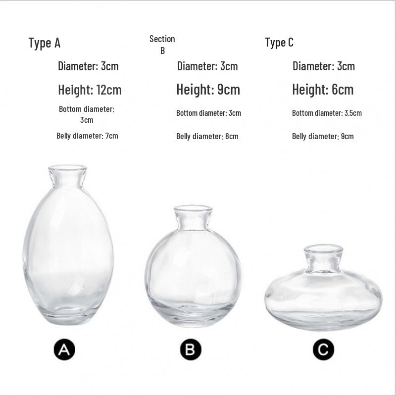 Elegant Transparent Mini Vase Set for Fresh Flowers, Craft Ornaments for Living Room Décor