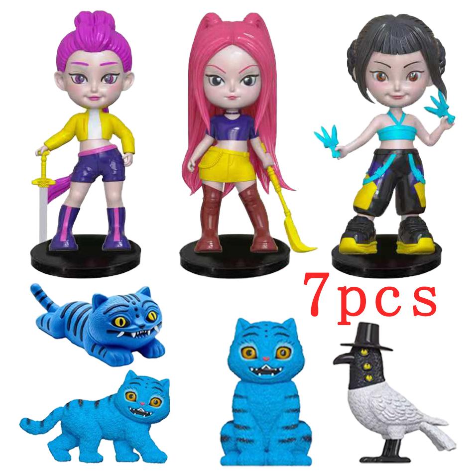 

NEW 7-9pcs/set Kpop Demon Hunters Figure Model Toy Cartoon Gaming Peripherals Desk Decoration Collection Figures Model Toy Gift