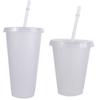with Straw Change Color Straw Mugs with Lid Water Cup Reusable Straw Cup  Milk Tea