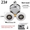 Old-Style Bathroom Glass Sliding Door Double Roller Pulley and Hanger Hardware Accessories.