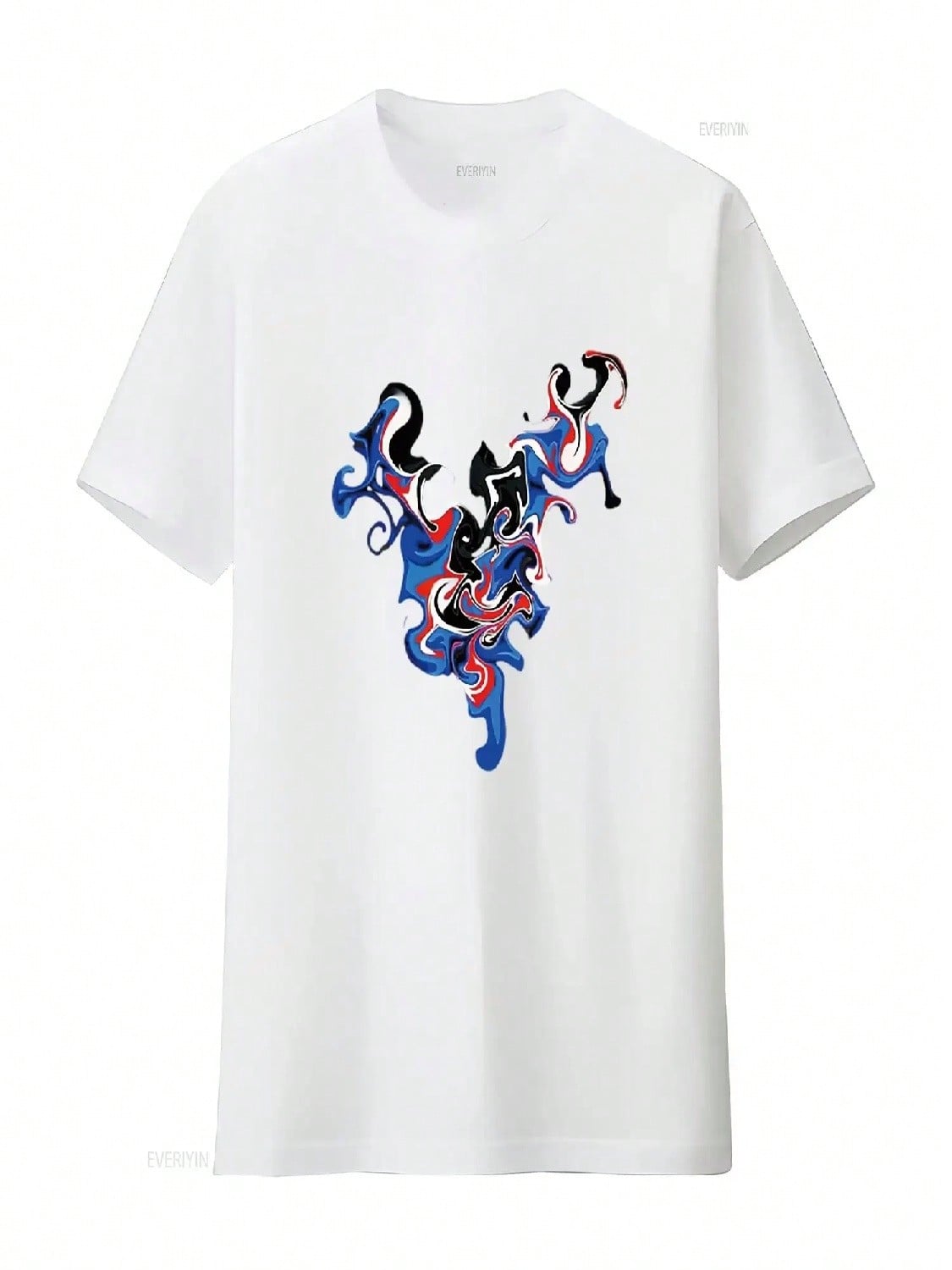 unisex Abstract Art Freaky Hypnotic Colorful Unique Design T Shirt White Vintage Washed Unisex Breathable Stylish Casual S
